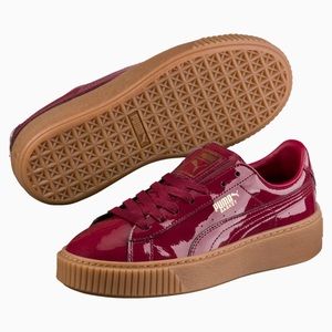 PUMA Basket Platform Patent Women's Sneakers